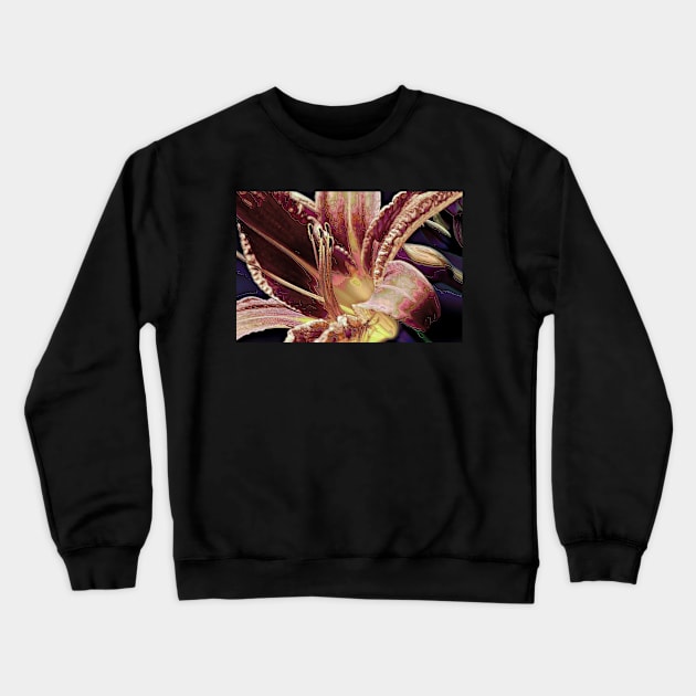 Abstract Daylily Crewneck Sweatshirt by photoclique